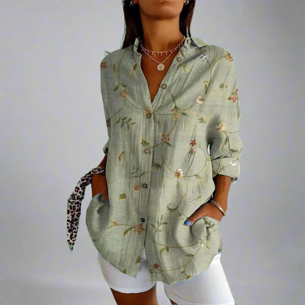 Delia™ – Zeitlose Vintage-Bluse mit liebevollen Handdetails