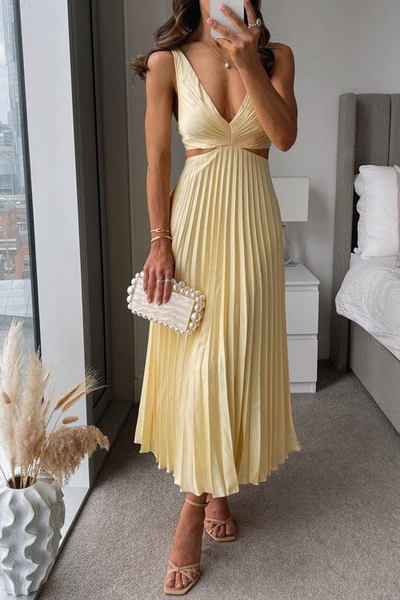 Yasmin™ – Plissiertes Kleid mit Cut-outs