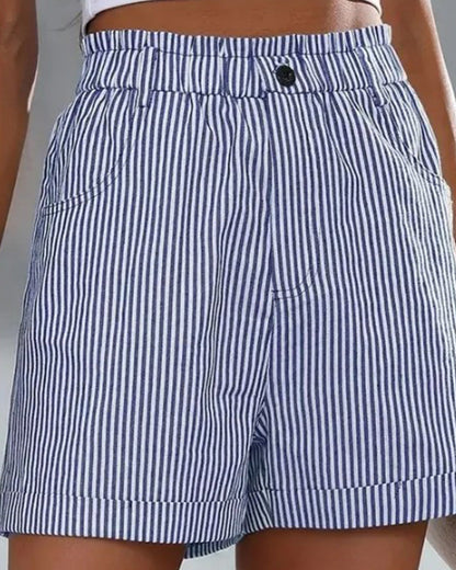 Gestreifte Shorts mit hoher Taille