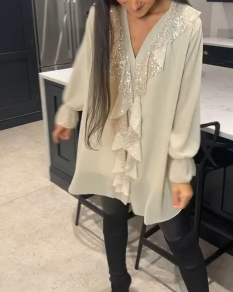 Bluse mit Rüschen und elegantem Stil