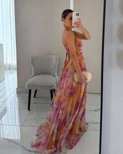 Dörte™ - Zauberhaftes Maxikleid mit Blumendruck