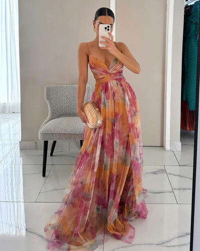 Dörte™ - Zauberhaftes Maxikleid mit Blumendruck