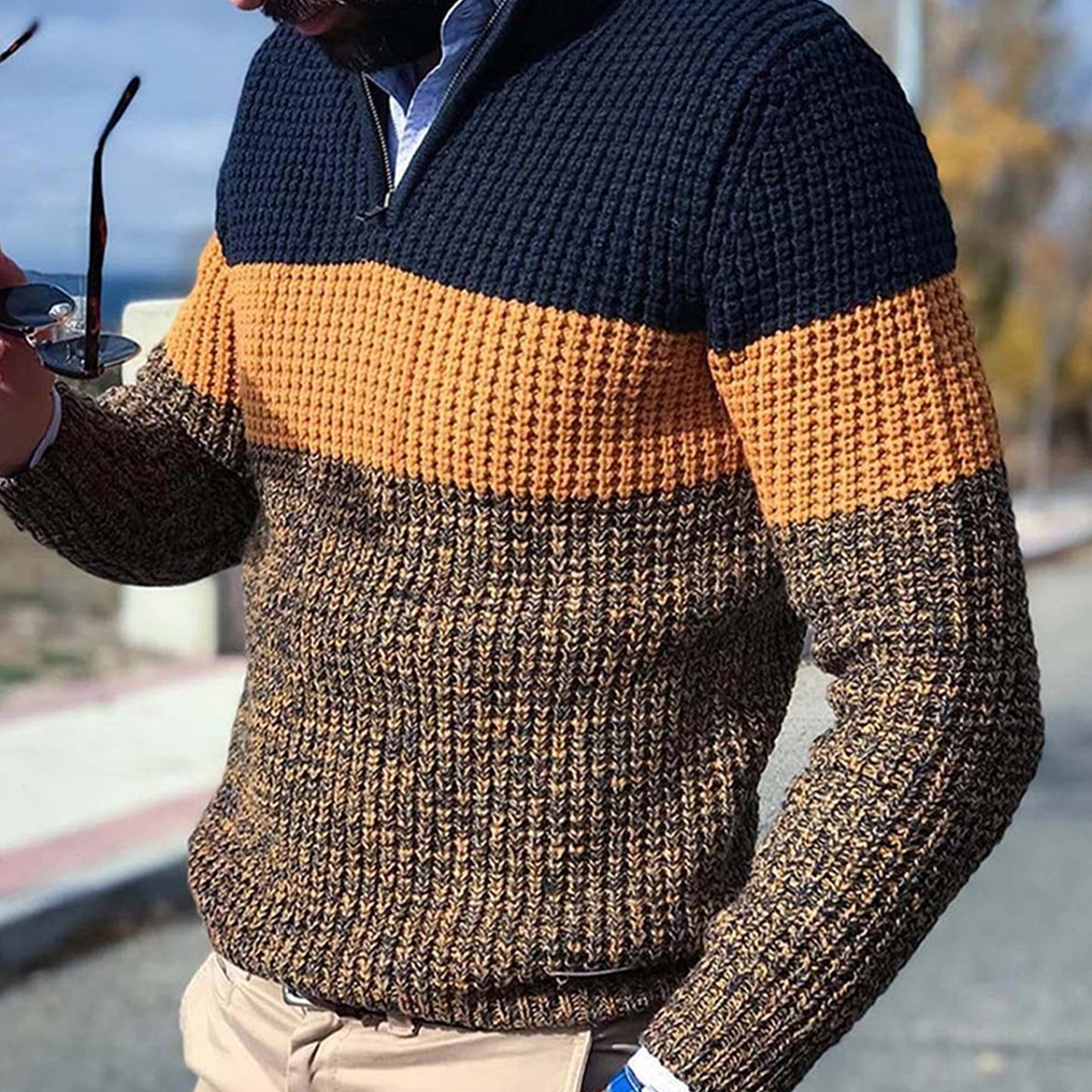 Eleganter warmer Strickpullover