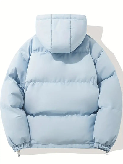 Moderne Puffer-Winterjacke mit Kapuze