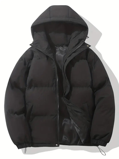 Moderne Puffer-Winterjacke mit Kapuze