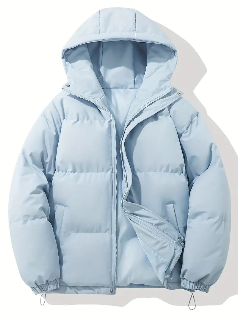 Moderne Puffer-Winterjacke mit Kapuze