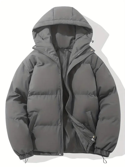 Moderne Puffer-Winterjacke mit Kapuze