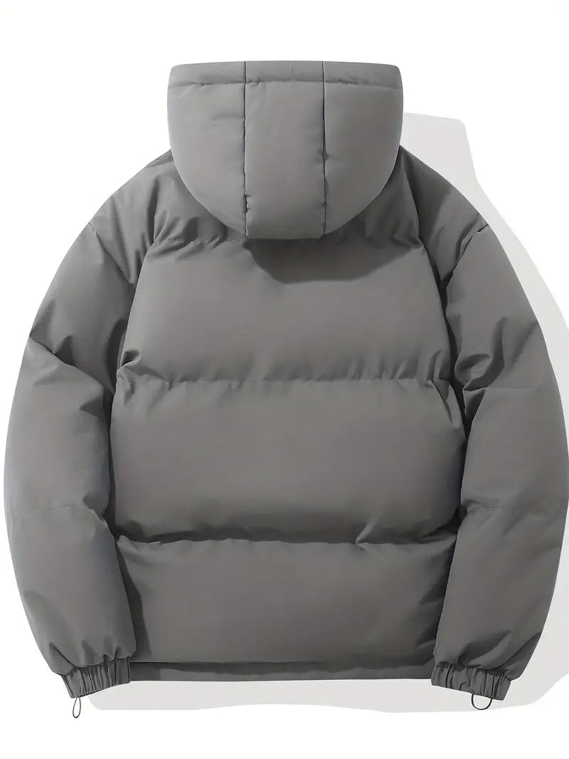 Moderne Puffer-Winterjacke mit Kapuze