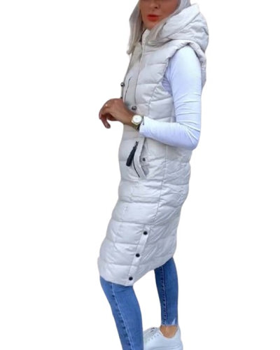 Ailin™ - Ärmellose lässige Steppjacke mit Kapuze und Reißverschluss