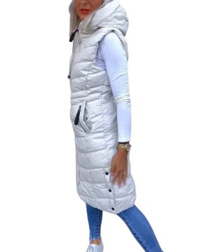 Ailin™ - Ärmellose lässige Steppjacke mit Kapuze und Reißverschluss