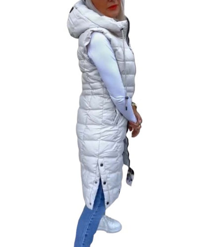 Ailin™ - Ärmellose lässige Steppjacke mit Kapuze und Reißverschluss