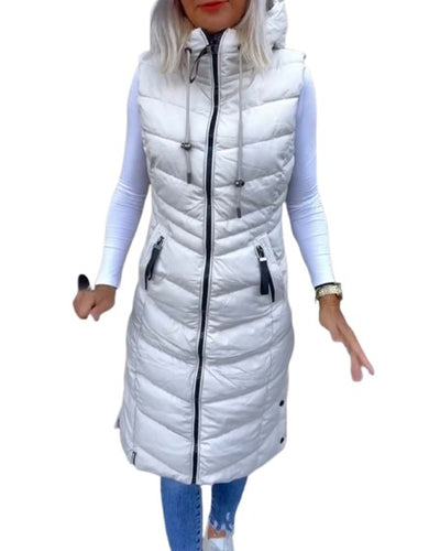 Ailin™ - Ärmellose lässige Steppjacke mit Kapuze und Reißverschluss
