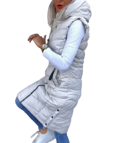 Ailin™ - Ärmellose lässige Steppjacke mit Kapuze und Reißverschluss
