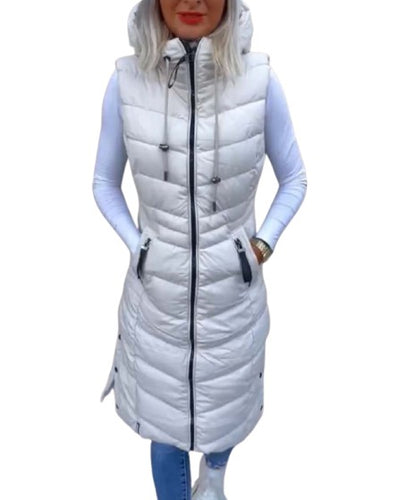 Ailin™ - Ärmellose lässige Steppjacke mit Kapuze und Reißverschluss