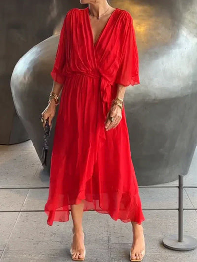 Monica™ Chiffonkleid mit V-Ausschnitt