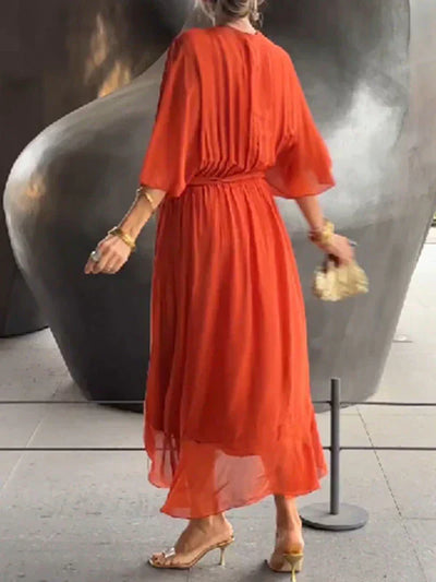 Monica™ Chiffonkleid mit V-Ausschnitt