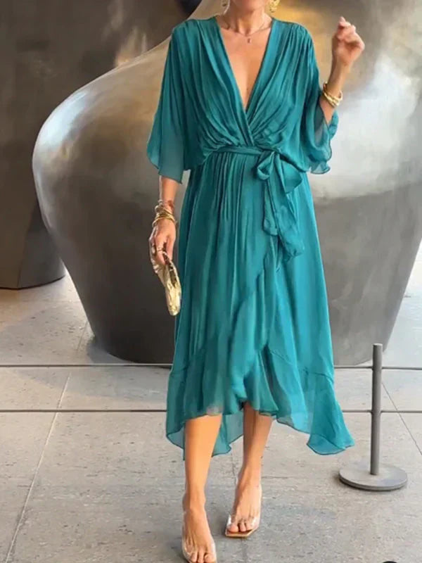 Monica™ Chiffonkleid mit V-Ausschnitt