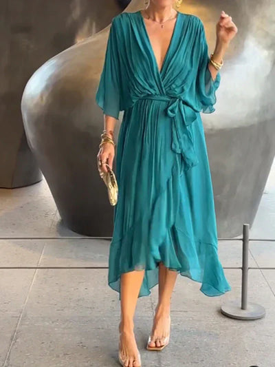 Monica™ Chiffonkleid mit V-Ausschnitt