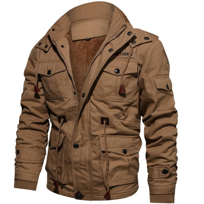 Lässige Winter-Militärjacke aus Baumwolle